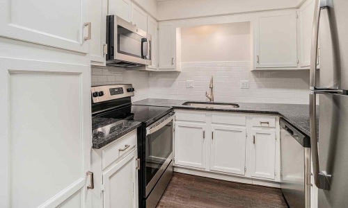 Well-lit kitchen with ample counter space
